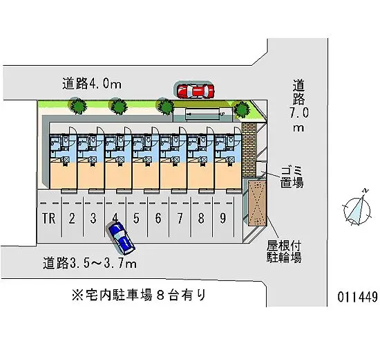 ★手数料０円★静岡市清水区下野北 月極駐車場